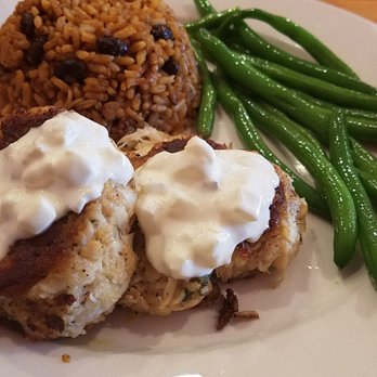 Flip Flops Grill + Chill - Crab cakes with Caribbean rice - Caribbean Near Me - Virginia Beach, Virginia Flip Flops Grill + Chill - Crab cakes with Caribbean rice - Caribbean Near Me - Virginia Beach, Virginia