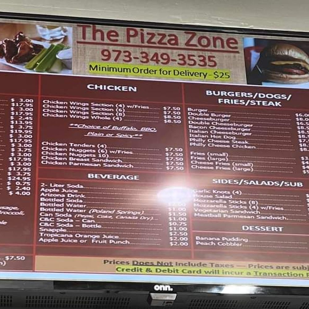The Pizza Zone - the menu for the pizza zone - Pizza Near Me - Orange, New Jersey The Pizza Zone - the menu for the pizza zone - Pizza Near Me - Orange, New Jersey