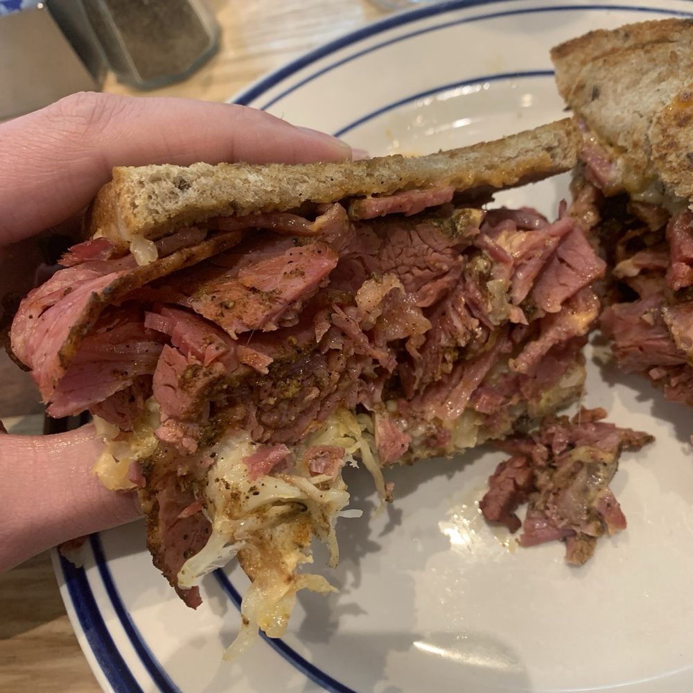 Maven's Delicatessen - Cross section of Pastrami Reuben - Bakeries Near Me - Pawtucket, Rhode Island