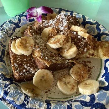 Cafe Haleiwa - Sweet Bread French Toast with banana - yum - American Near Me - Haleiwa, Hawaii