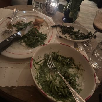 Bar Primi Bowery - Brussels Sprouts Sicilian Caesar Fusilli Giganti Hanger Steak - Italian Near Me - New York, New York