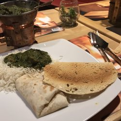 Kumar's Restaurant - Lamm mit Spinat