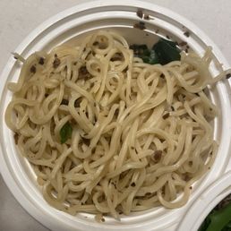 Dan Dan noodles after mixing Dan Dan noodles after mixing