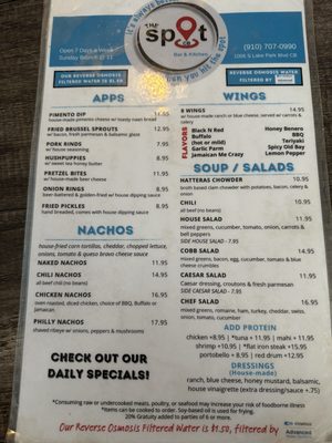 Menu photo 2 The Spot Carolina Beach, NC Menu photo 2 The Spot Carolina Beach, NC