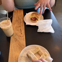French Toast Sticks Croissant Breakfast Sandwich Iced Latte - 12 or 16 oz