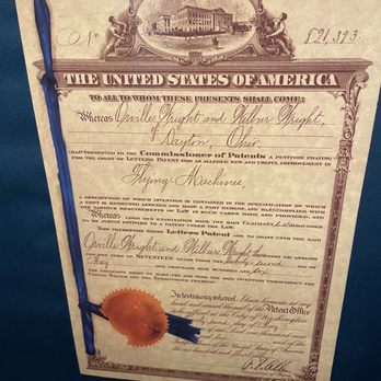 Carillon Historical Park - U.S. Patent of the Wright Flying Machine! - Museums Near Me - Dayton, Ohio