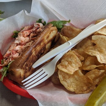 Gilbert's Chowder House - Lobster roll. Was quite disappointed lacking any type of flavor. Chips were good. - Seafood Near Me - Portland, Maine Gilbert's Chowder House - Lobster roll. Was quite disappointed lacking any type of flavor. Chips were good. - Seafood Near Me - Portland, Maine