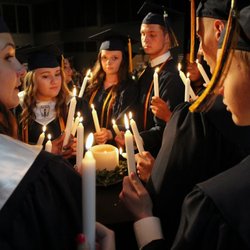 Summit Christian Academy Upper School - Candle lighting ceremony during graduation.