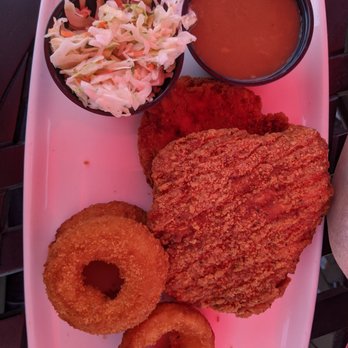 Applebee's Grill + Bar - Chicken fried chicken with a side of coleslaw and onion rings - American Near Me - Brooklyn, New York Applebee's Grill + Bar - Chicken fried chicken with a side of coleslaw and onion rings - American Near Me - Brooklyn, New York