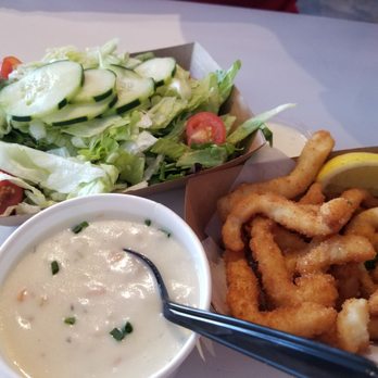 Hook & Anchor - Hook & Anchor: Side Salad, Clam Chowder, and Calamari Fries - Seafood Near Me - Costa Mesa, California Hook & Anchor - Hook & Anchor: Side Salad, Clam Chowder, and Calamari Fries - Seafood Near Me - Costa Mesa, California