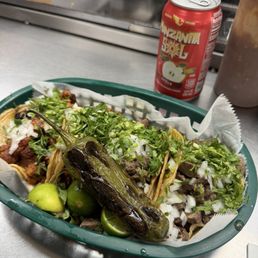 Two tacos lengua, two tacos al pastor Two tacos lengua, two tacos al pastor