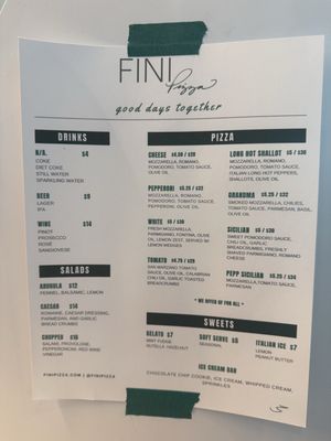 Menu photo 2 Fini Pizza Vineyard, UT
