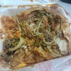 Almansita's Mexican Food - What the hell is this ??? I cut into the burrito and this is what was inside of the burrito    never going back again