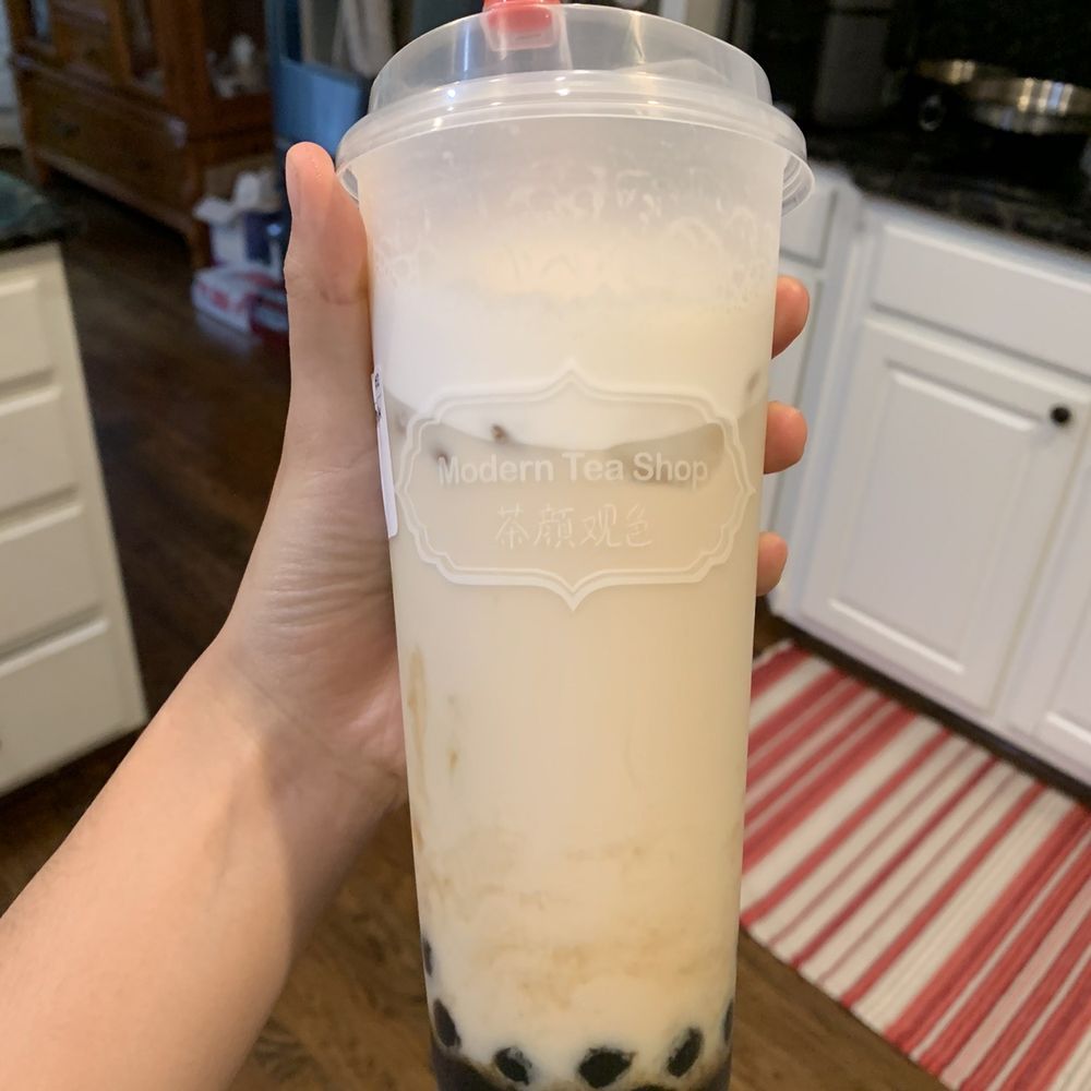Modern Tea Shop - B1. Peach Oolong Tea with Milk Foam - Bubble Tea Near Me - Suwanee, Georgia