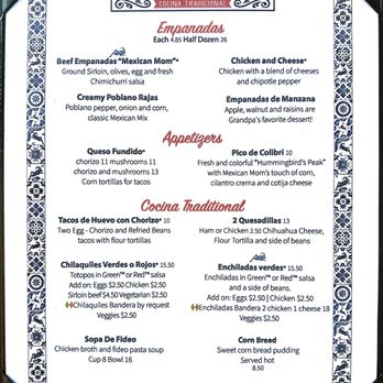Mexican Mom - The regular menu. - Mexican Near Me - Spring, Texas