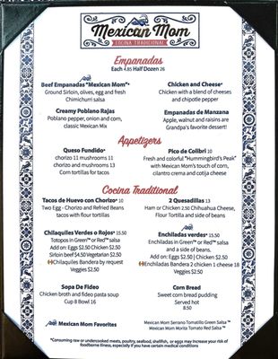 Menu photo 2 Mexican Mom Spring, TX
