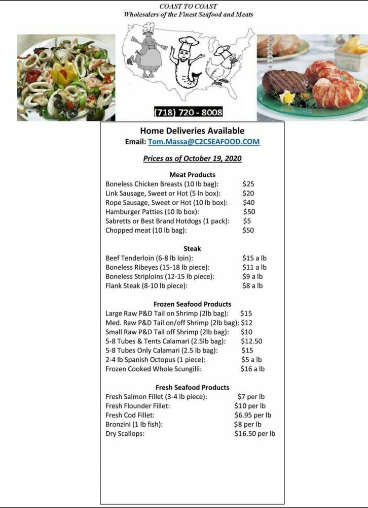 COAST TO COAST SEAFOOD BROKERS Updated July 2024 87 Grove Ave