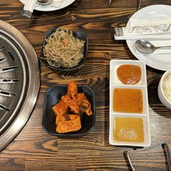 Woo Mee Ok Korean BBQ - Banchan - japchae and fish cake