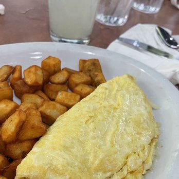 Sunnyside Breakfast Lounge - Choose 3 - Home fries, (pepper jack) cheese omelette, pancakes (separate plates) with lemonade - Breakfast & Brunch Near Me - Mesa, Arizona