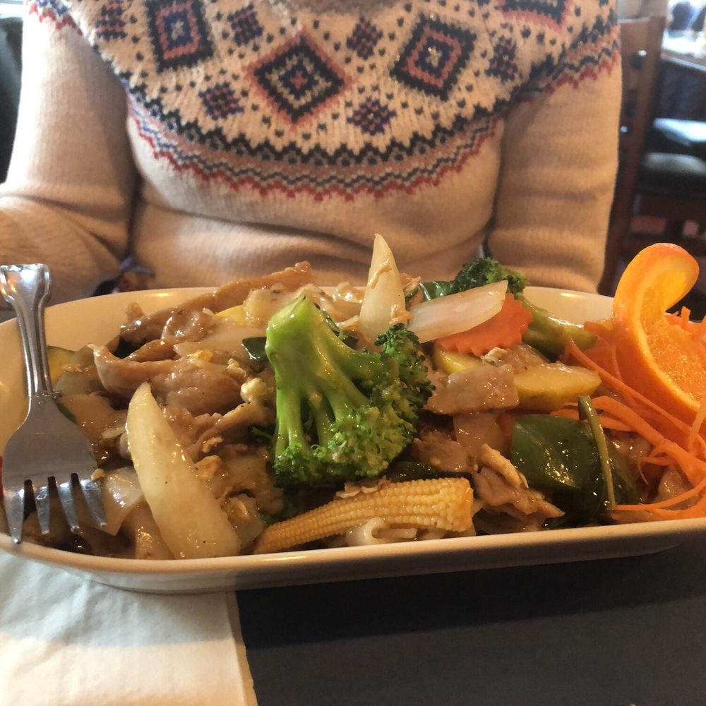 Wild Ginger - Drunken Noodles with pork. - Thai Near Me - Norwell, Massachusetts Wild Ginger - Drunken Noodles with pork. - Thai Near Me - Norwell, Massachusetts