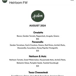Menu changes monthly
