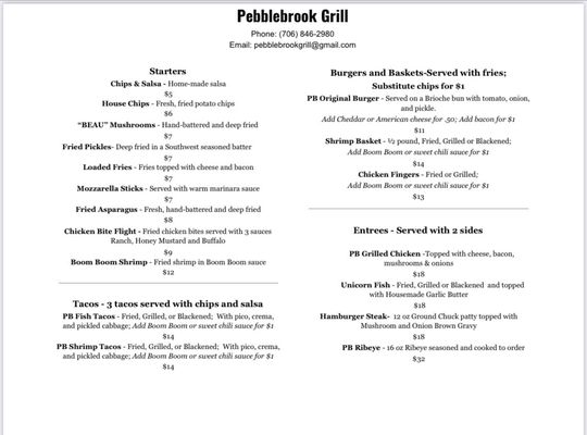 Menu photo 4 Pebblebrook Grill Woodbury, GA Menu photo 4 Pebblebrook Grill Woodbury, GA