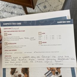 His interview report card! His interview report card!