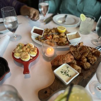 Steak 48 - Crispy Shrimp Deviled Eggs, Rhode Island Calamari & Shrimp, Chicken Fried Lobster Tails - Steakhouses Near Me - Houston, Texas