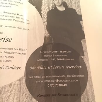 Rudolf Steiner Haus - Ein Pianist und ein Sänger! Exzellent! - Music Venues Near Me - Hamburg, HH Rudolf Steiner Haus - Ein Pianist und ein Sänger! Exzellent! - Music Venues Near Me - Hamburg, HH