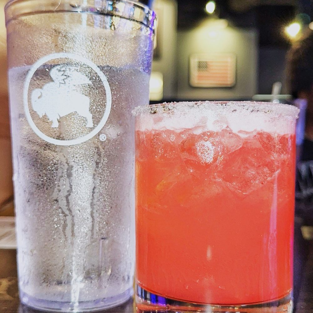 Buffalo Wild Wings - Water | Strawberry Margaritas -- Lunazul Blanco Tequila, triple sec, lime sour strawberry, fresh lime - Chicken Wings Near Me - Wethersfield, Connecticut Buffalo Wild Wings - Water | Strawberry Margaritas -- Lunazul Blanco Tequila, triple sec, lime sour strawberry, fresh lime - Chicken Wings Near Me - Wethersfield, Connecticut