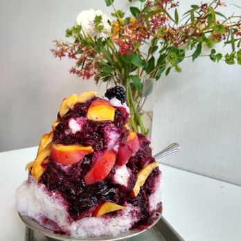Courier Coffee Roasters - Our Japanese blackberry peach shaved ice - Coffee Roasteries Near Me - Portland, Oregon
