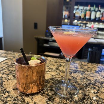 Grill Four Forty-Five - Drinks-Blueberry Mule and a Raspberry Cosmo in the bar - New American Near Me - Brooklyn, Connecticut Grill Four Forty-Five - Drinks-Blueberry Mule and a Raspberry Cosmo in the bar - New American Near Me - Brooklyn, Connecticut