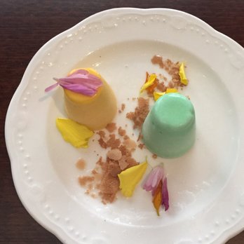 Junoon - Duo of kulfi (dessert) - mango and paan leaf - Indian Near Me - New York, New York Junoon - Duo of kulfi (dessert) - mango and paan leaf - Indian Near Me - New York, New York