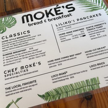 Moke’s Bread And Breakfast - menu - Breakfast & Brunch Near Me - Honolulu, Hawaii Moke’s Bread And Breakfast - menu - Breakfast & Brunch Near Me - Honolulu, Hawaii