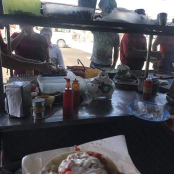 Mariscos Machatlán - Prep area and salsas/hot sauce - Street Vendors Near Me - Tijuana, BCN