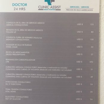 Hospiten - Here is the price chart at the Iberostar Resort, and it was confirmed by a local doctor that at the facility the prices are the same... - Hospitals Near Me - Cancún, ROO