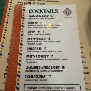 Grann Restaurant - Cocktail menu - Cajun/Creole Near Me - Tacoma, Washington