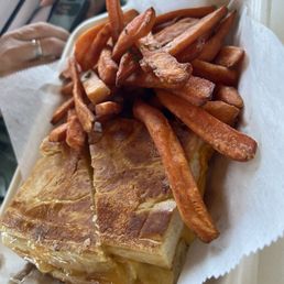Adult grilled cheese and sweet potato fries Adult grilled cheese and sweet potato fries