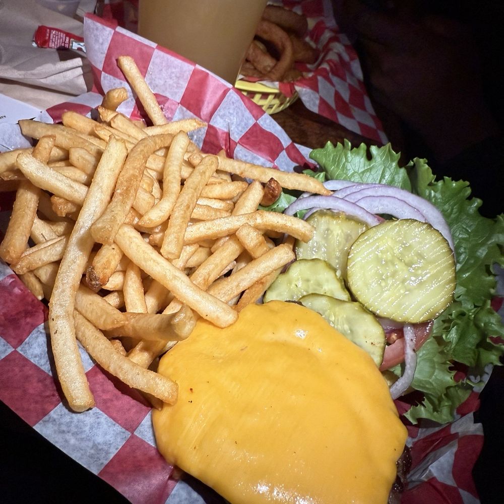 Franklin Park - Classic Smash with French fries (perfectly cooked) - Bars Near Me - Brooklyn, New York