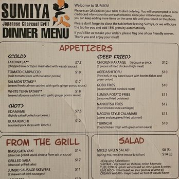 Sumiya - Menu1 - Japanese Near Me - Santa Clara, California Sumiya - Menu1 - Japanese Near Me - Santa Clara, California