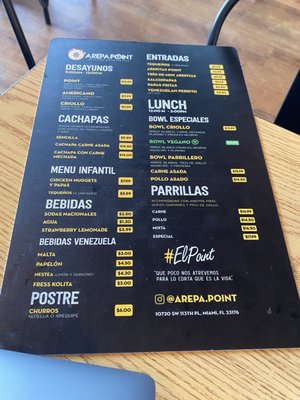 Menu photo 4 Arepa Point Miami, FL