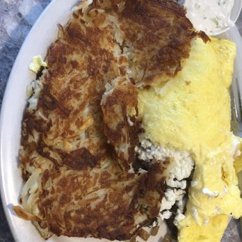 GJ's Diner - Greek omelet with hash browns extra crispy :) - Diners Near Me - Garden City, Michigan GJ's Diner - Greek omelet with hash browns extra crispy :) - Diners Near Me - Garden City, Michigan