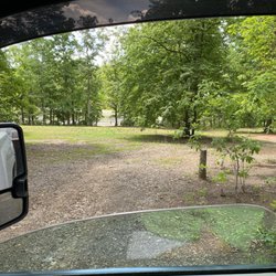 Small Country Campground - Looking down towards the lake and beach from one of the  driveways through the property.