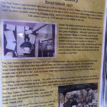 The Sub Station - History - Sandwiches Near Me - Riverside, California The Sub Station - History - Sandwiches Near Me - Riverside, California