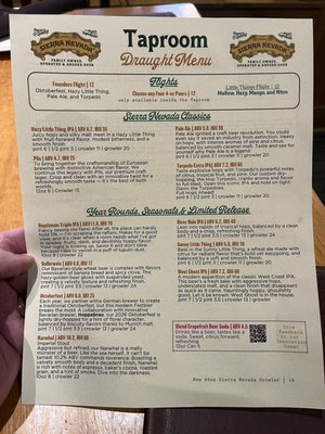 Menu photo 1 Sierra Nevada Taproom Mills River, NC Menu photo 1 Sierra Nevada Taproom Mills River, NC