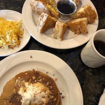 The Wooden Spoon - Hash brown sides, Caramel Macchiato pancakes, Egg Bacon Panwich - Breakfast & Brunch Near Me - Overland Park, Kansas