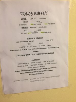 Menu photo 5 Orange Buffet Orange Park, FL