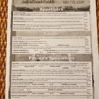 Pecina's Mexican Cafe - Menu - Tex-Mex Near Me - Weatherford, Oklahoma Pecina's Mexican Cafe - Menu - Tex-Mex Near Me - Weatherford, Oklahoma