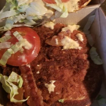 McDonald's - Cajun chicken w/ bacon Deluxe. Cooked to shoe leather and one sliver of  bacon. - Fast Food Near Me - Fruita, Colorado