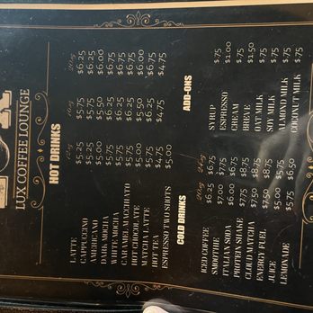 Lux Coffee Lounge - Menu - Desserts Near Me - Portland, Oregon